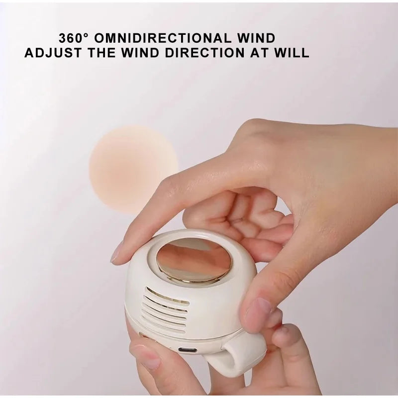 Portable Silent Mini Bladeless Fan Clip On, Small Fan Clip On For Shirt & Waist, Adjustable 3-speed Suspended Whirlwind Fans New