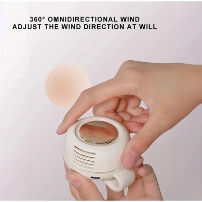 Portable Silent Mini Bladeless Fan Clip On, Small Fan Clip On For Shirt & Waist, Adjustable 3-speed Suspended Whirlwind Fans New