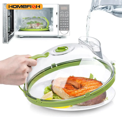 Microwave Food Splash Cover with Steam Release – BPA-Free Plastic, Easy Lift Handle