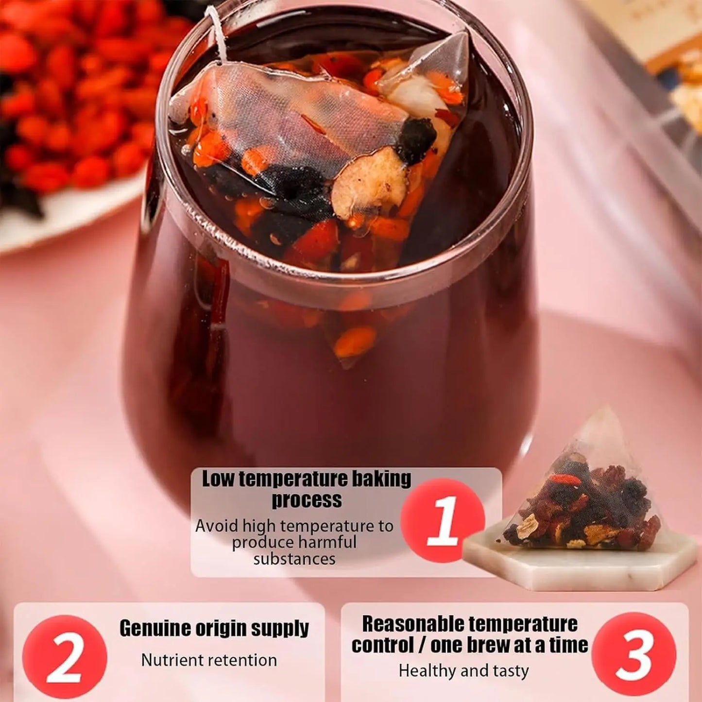 Organic Kidney Cleanse Tea with Ginseng Five Treasures Herbal Detox Natural Chinese Traditional Formula for Liver Health Support