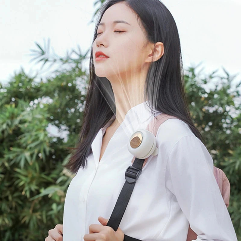 Portable Silent Mini Bladeless Fan Clip On, Small Fan Clip On For Shirt & Waist, Adjustable 3-speed Suspended Whirlwind Fans New