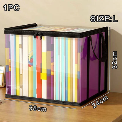 Transparent Visible And Foldable PVC Clothing Storage Box Dustproof Book And Toy Sorting Box Classroom Home Book Storage Box