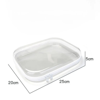 Zippered Hard Pouch Clear Stackable Bliss Bins Toy Storage Organizer  White Hard Plastic Pencil Case Cosmetic Makeup Bags