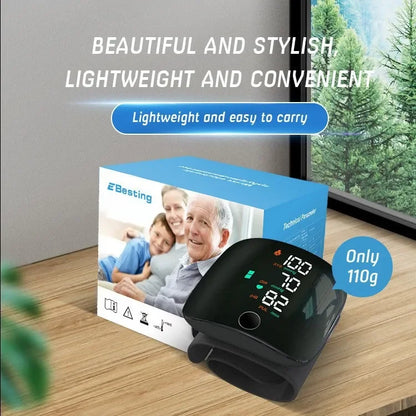 English/ Russian / Arabic / Spanish Voice Broadcast Tonometer BP Monitor New Touch LED Rechargeable Wrist Blood Pressure Monitor