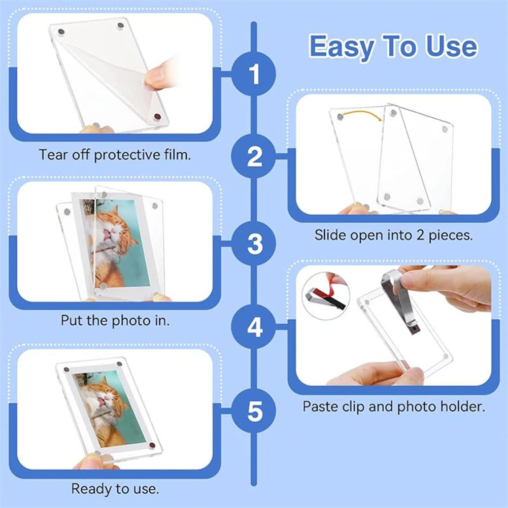 1/2/3pcs Magnetic Photo Clip For Car Sunshade Clear Acrylic Display Frames Magnetic Car Sun Visor Photo Clips Car Interior Decor