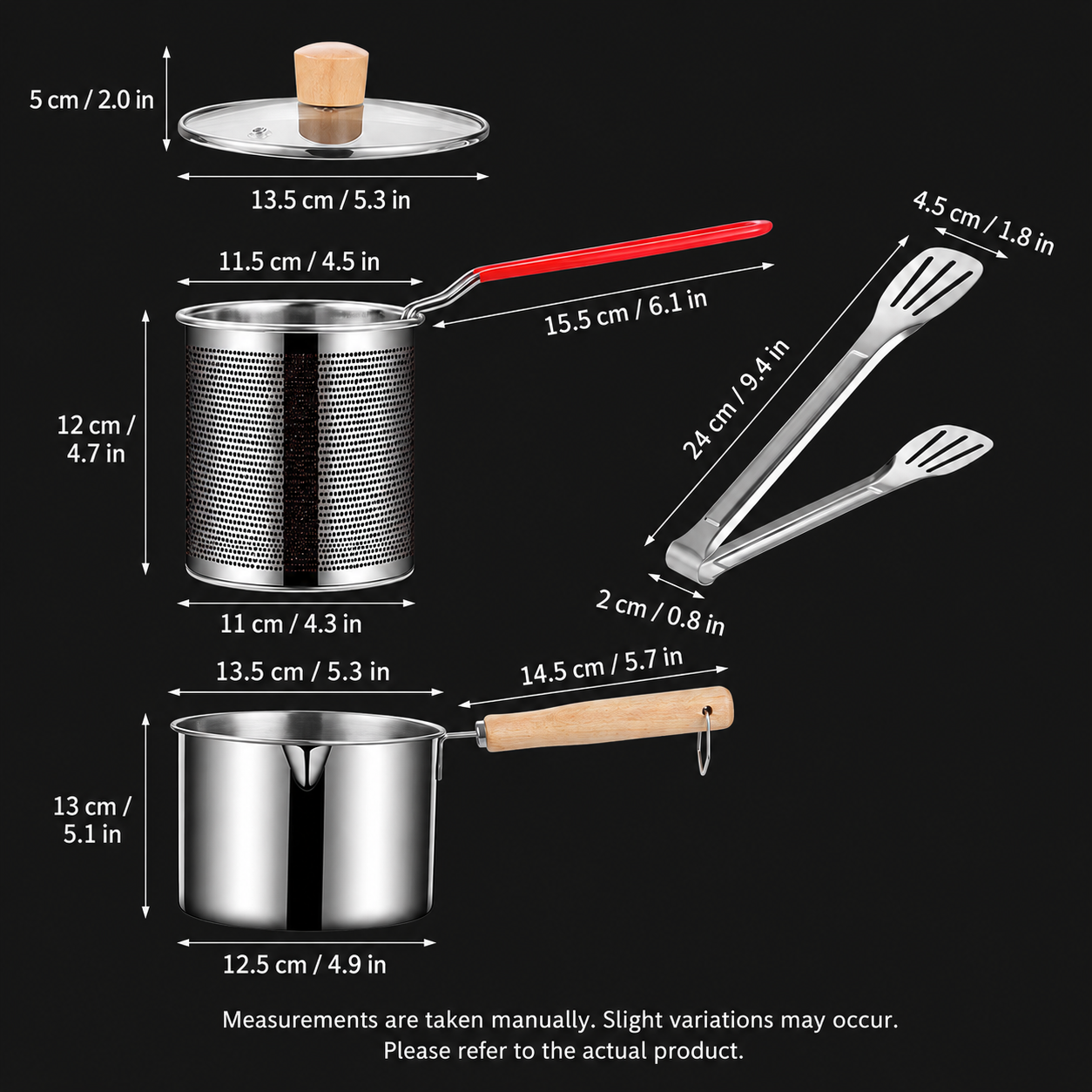 304 Stainless Steel Deep Fry Pot With Oil‑Drain Basket, Household Mini Frying Pot